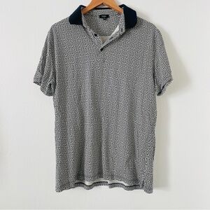 Express Men’s Tan Cream Black Geo Polo